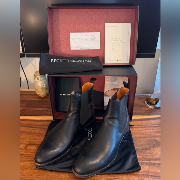 Beckett Siminon - Black Leather Bolton Chelsea Boots - US Mens 11 - Picture 2 of 14
